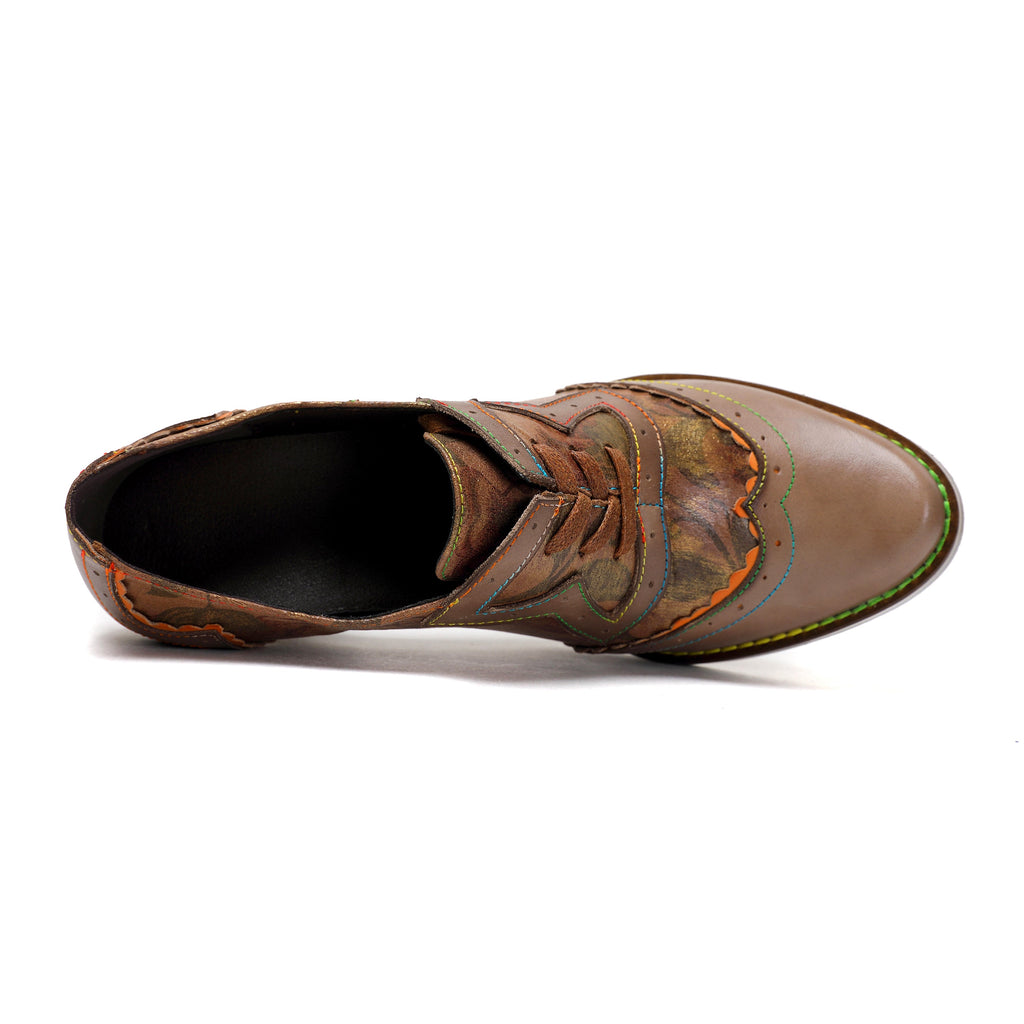 Vintage Handmade Women's Leather Floral Heels