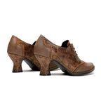 Vintage Handmade Women's Leather Floral Heels