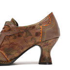 Vintage Handmade Women's Leather Floral Heels