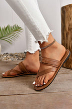 Everleigh Buckle Leathered Flat Slippers