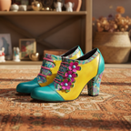 Vintage Handmade Bohemian Graffiti Pumps
