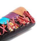 Handmade Leather Embossed Patchwork Adjustable Boots