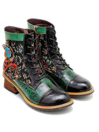 Vintage Handmade Floral Ankle Boots