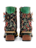 Vintage Handmade Floral Ankle Boots