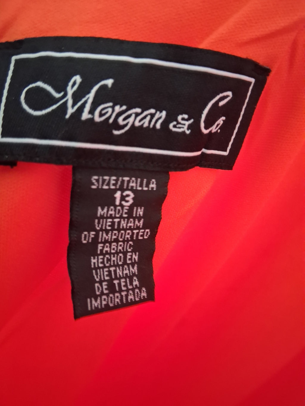 Morgan & Co 1745 Irredescent Shimmery Orange Sequin Prom Dress - LADYBIRD LAUGH