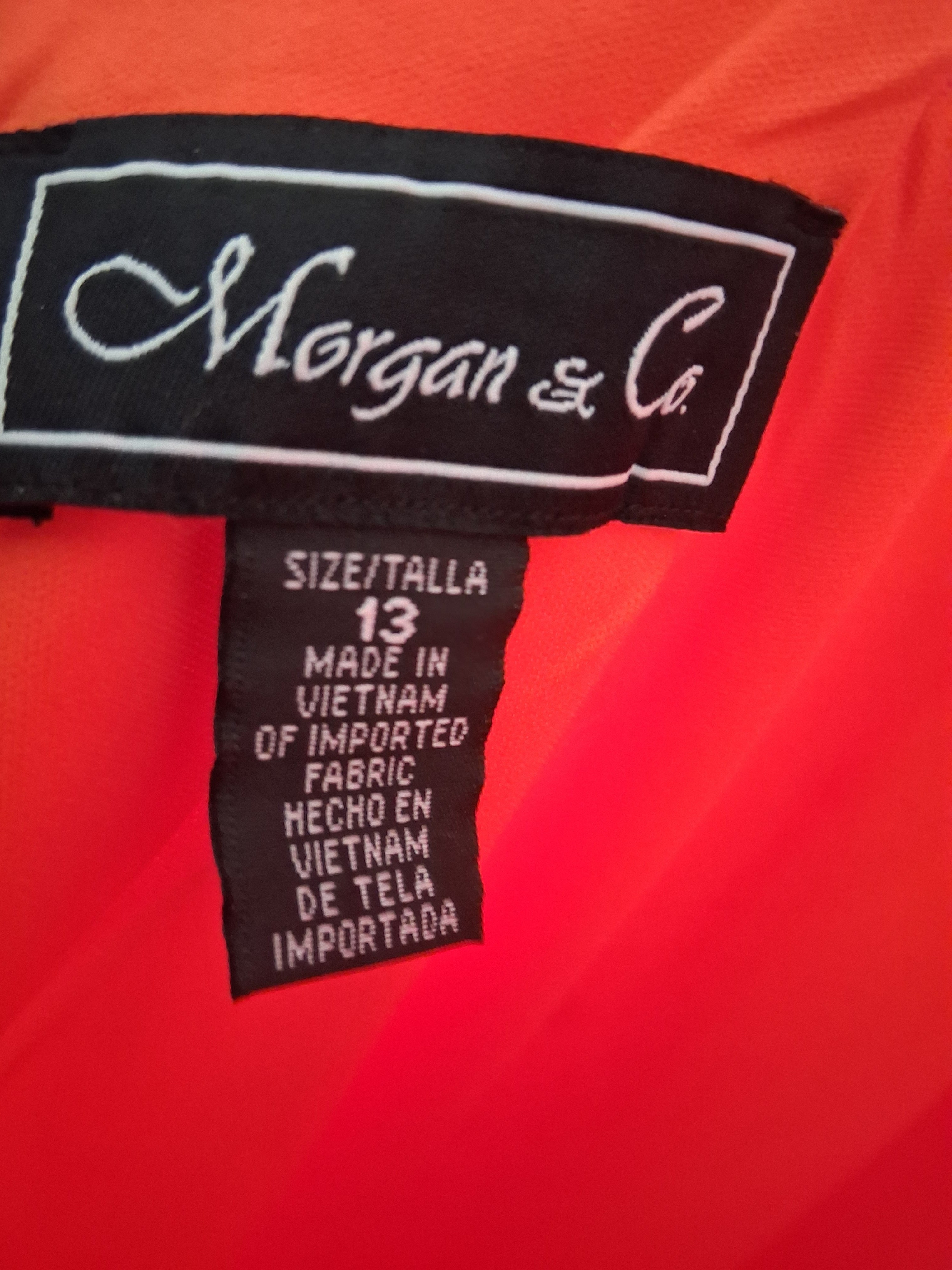 Morgan & Co 1745 Irredescent Shimmery Orange Sequin Prom Dress - LADYBIRD LAUGH