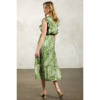 Gwen - Flutter Sleeve Print Tiered Dress