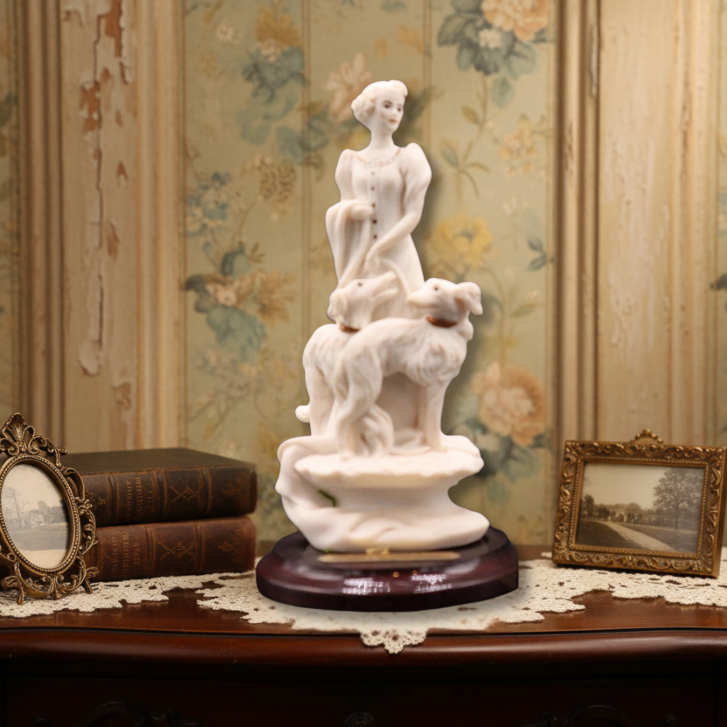 Giuseppe Armani Lady with Two Borzoi Dogs - LADYBIRD LAUGH