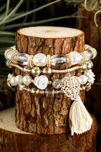 Mariana Beaded Fringed Layered Bracelet