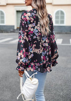 Nancy - Floral Button Down Long Sleeve Blouse