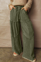 Paisley Leg Patchwork Drawstring Pants