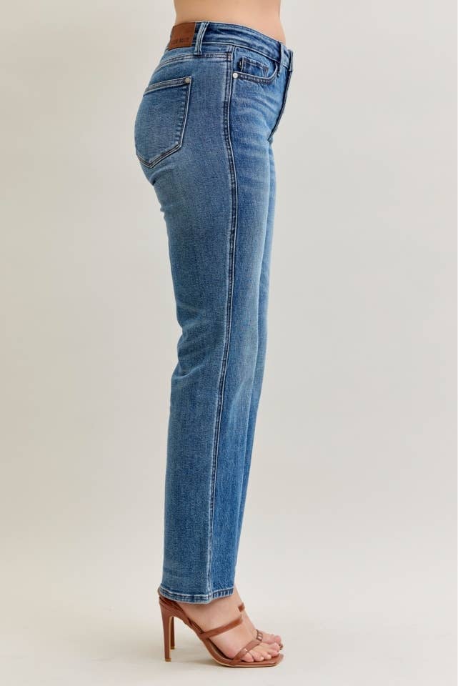 Drew - Mid Rise Slim Straight Rigid Magic Button-Fly Jeans