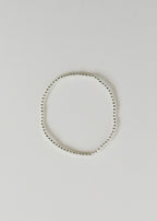 Sterling Silver || Beaded Stretch Anklet or Bracelet