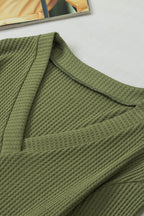 Anahi Textured Knit Cuffs Long Sleeve Top