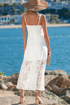 Maxine Lace Overlay Long Dress