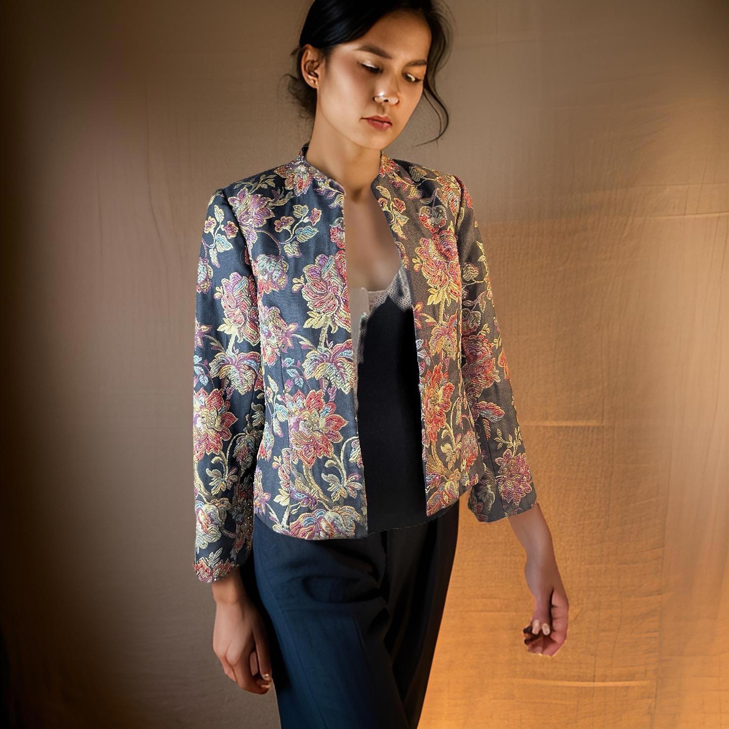 Retro, Artsy, Asian inspired, Embroidered and beaded blazer
