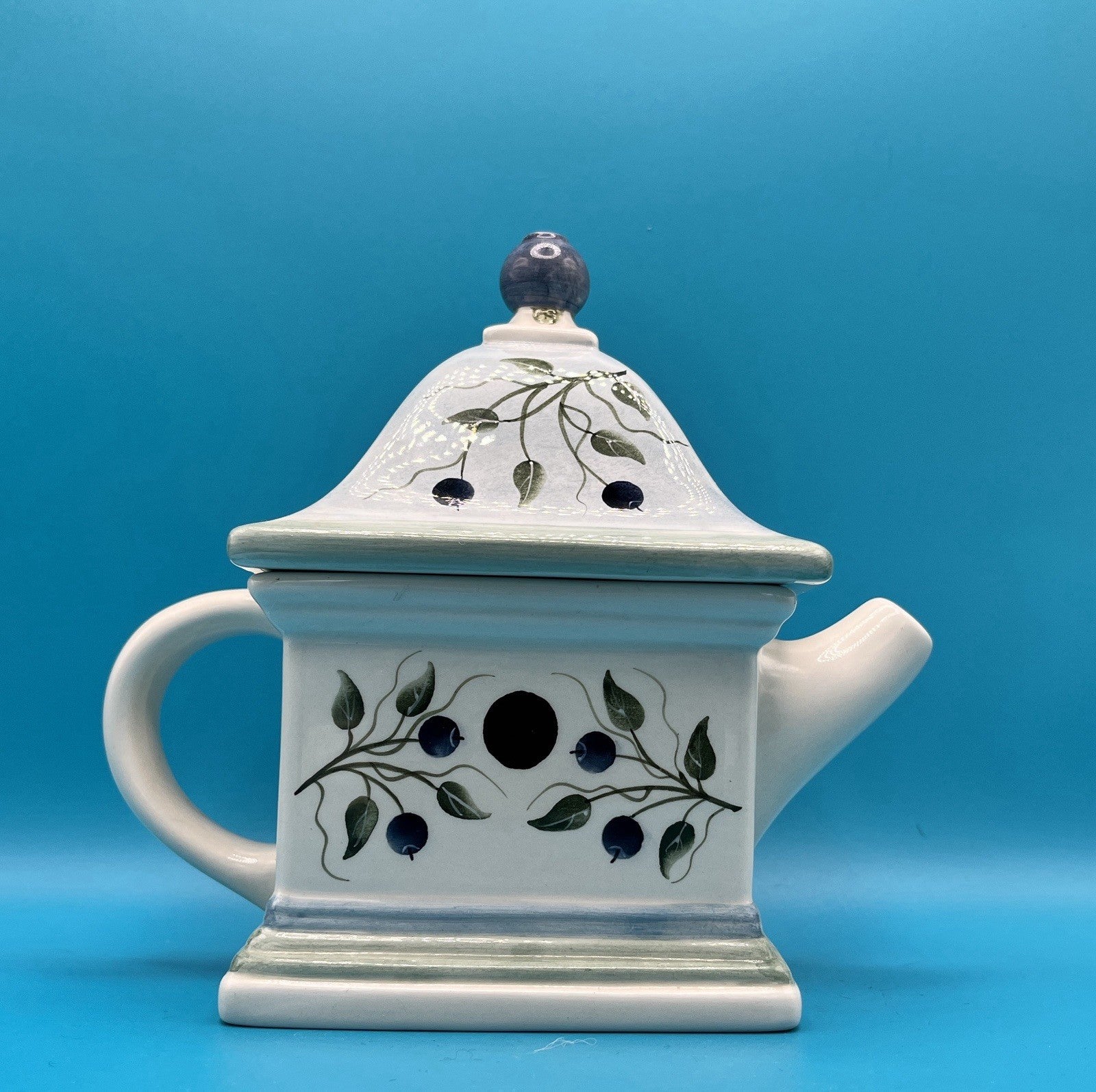 Kathy Hatch - Blueberry Birdhouse Tea Pot - LADYBIRD LAUGH