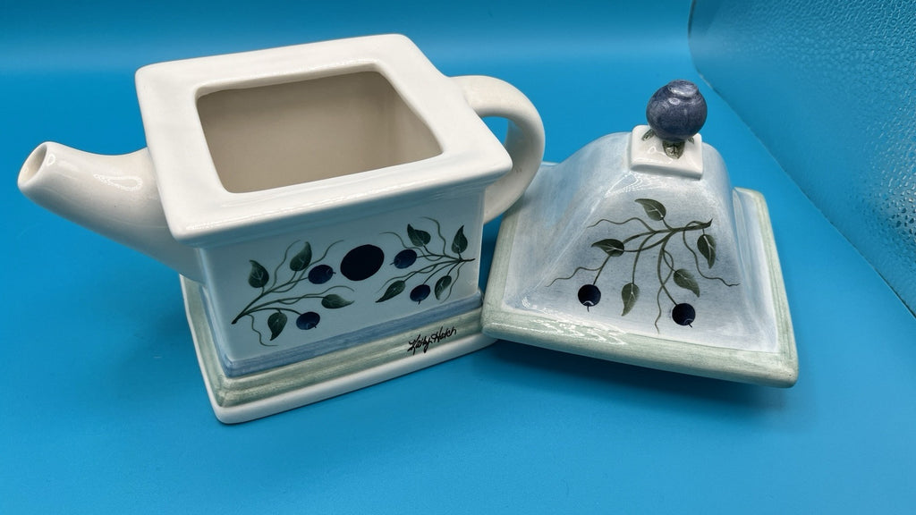 Kathy Hatch - Blueberry Birdhouse Tea Pot - LADYBIRD LAUGH
