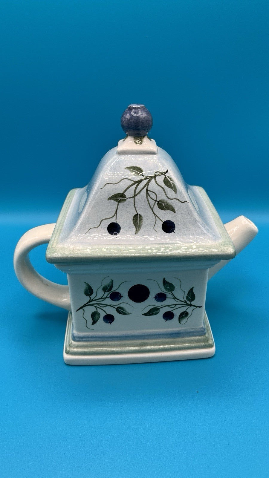 Kathy Hatch - Blueberry Birdhouse Tea Pot - LADYBIRD LAUGH