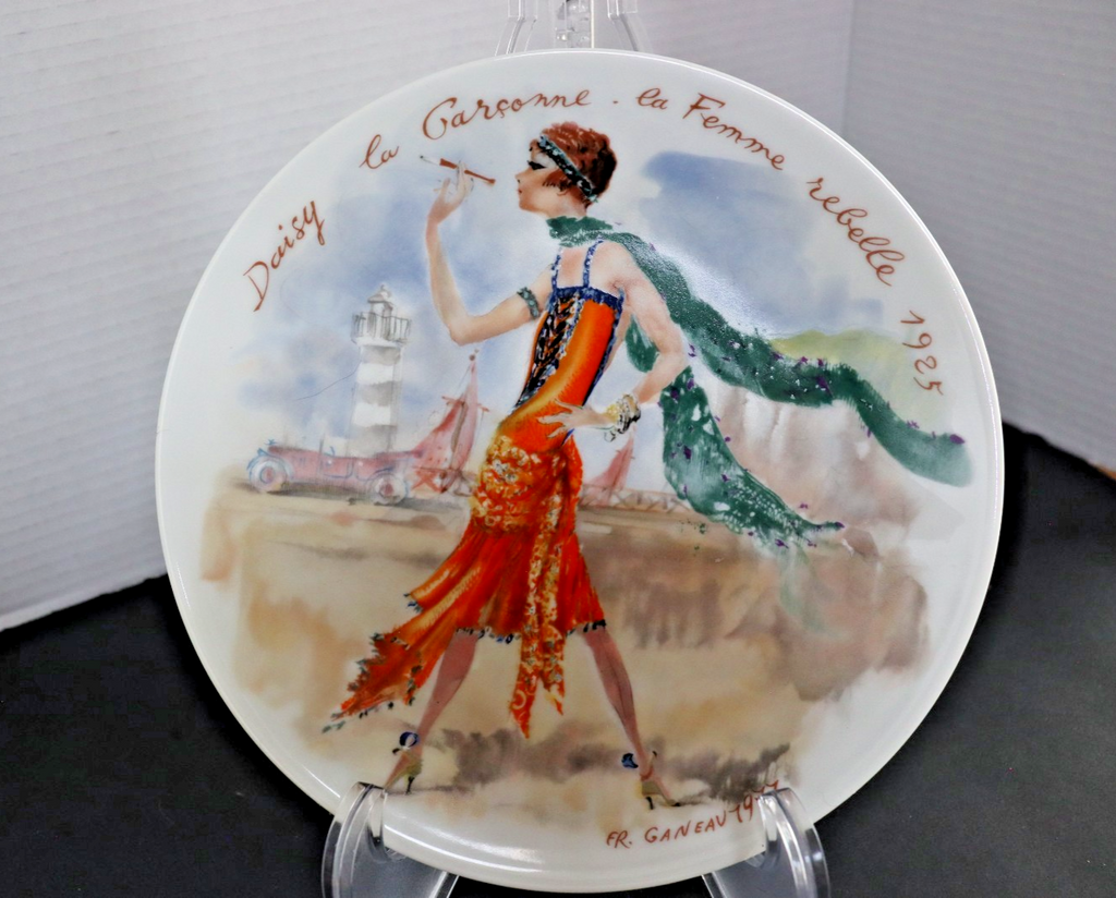Limoges plate   "Daisy, the flapper - the Rebellious Woman of 1925".