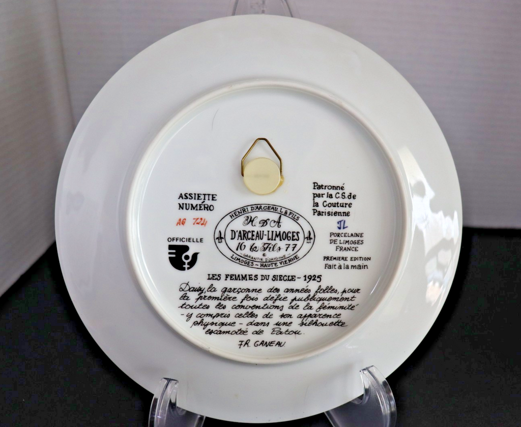 Limoges plate   "Daisy, the flapper - the Rebellious Woman of 1925".