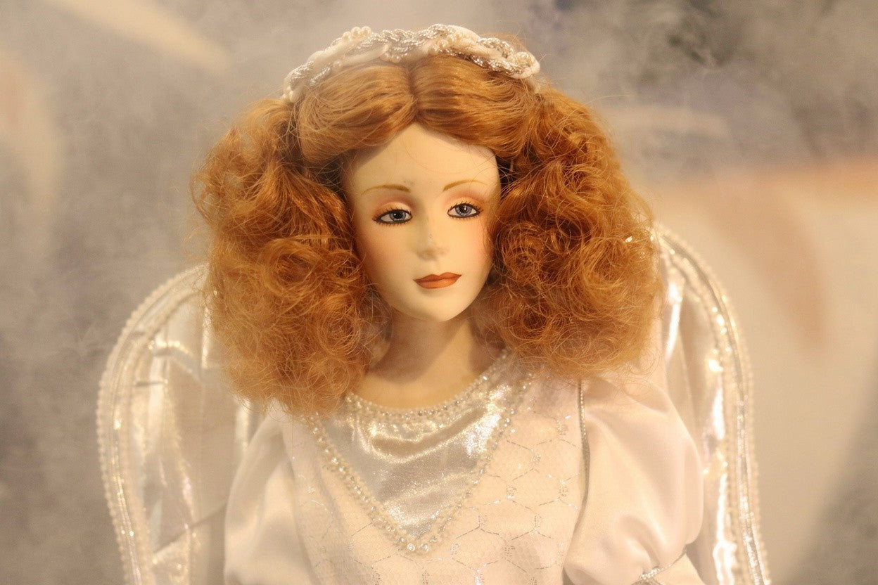 Franklin Mint Heirloom Doll "The Heralding Angel, 1988" - LADYBIRD LAUGH