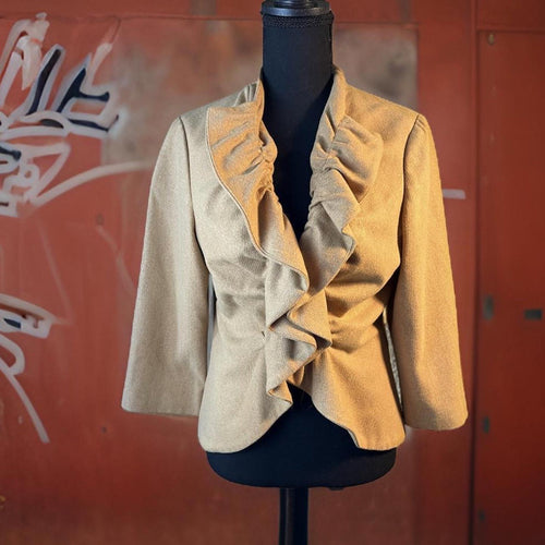 Caramel Brown Wool Tabitha for Anthro Blazer Coat