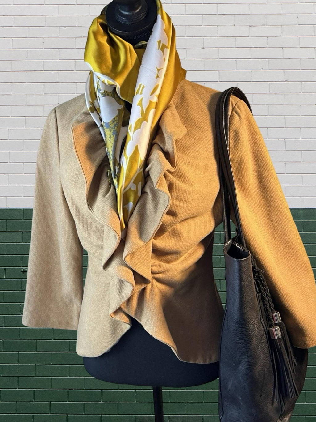 Caramel Brown Wool Tabitha for Anthro Blazer Coat