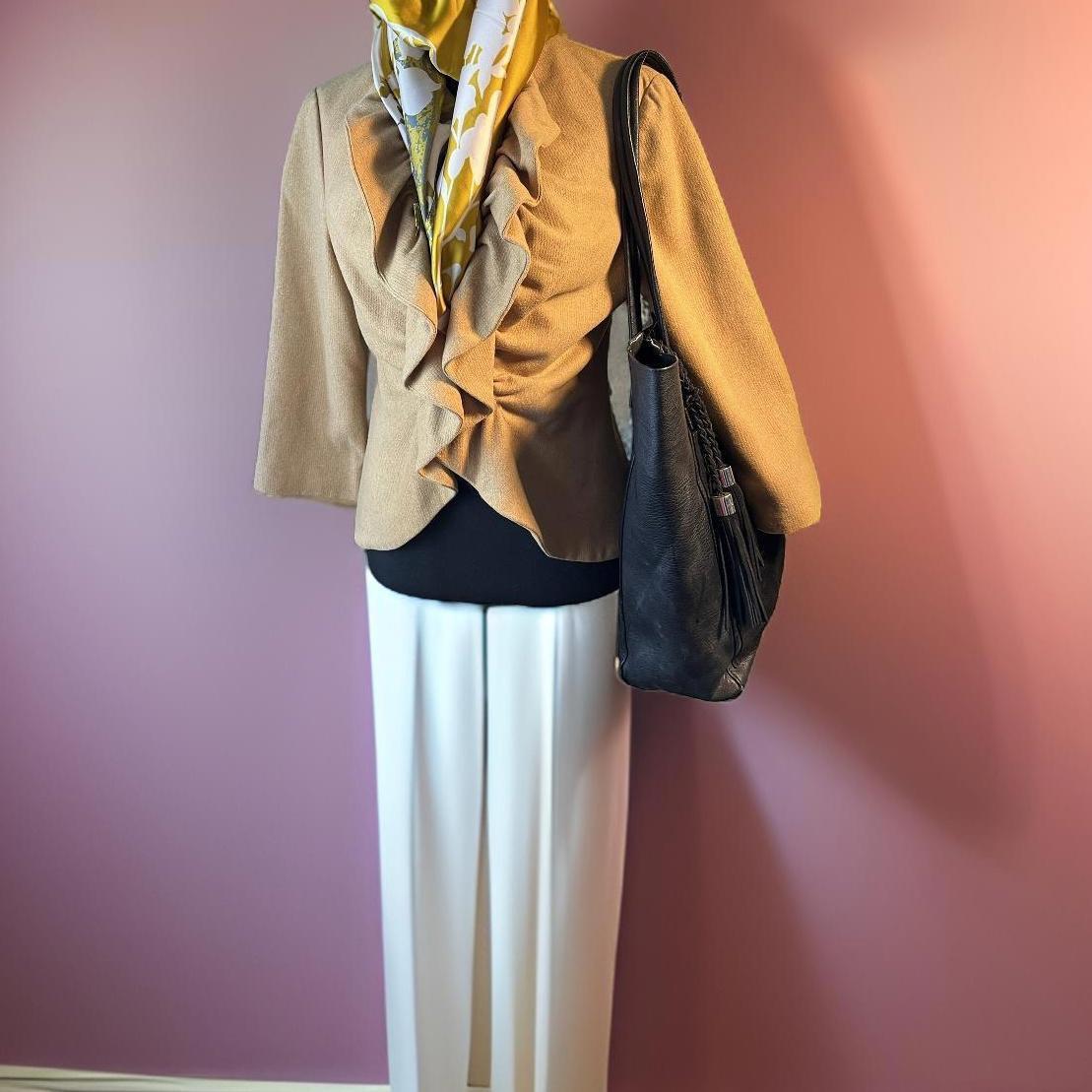 Caramel Brown Wool Tabitha for Anthro Blazer Coat