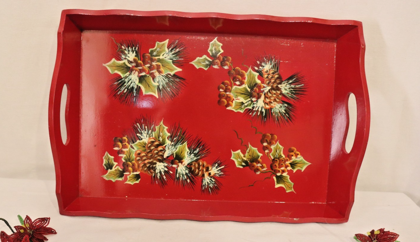 Tracy Porter "Jolly Ol' Snowy" oblong wood serving tray 16.5"x11" - LADYBIRD LAUGH