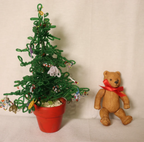 Vintage Department 56 porcelain teddy bear - tree not included - LADYBIRD LAUGH