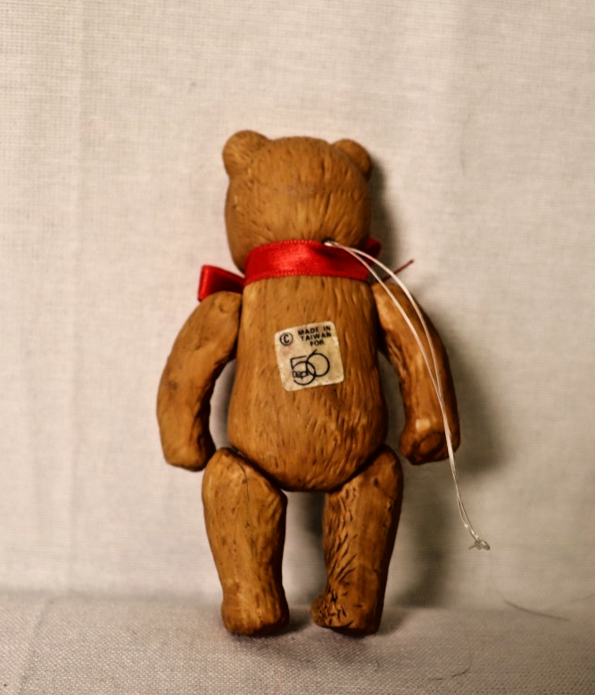 Vintage Department 56 porcelain teddy bear - tree not included - LADYBIRD LAUGH
