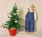 Vintage Silvestri's Papa duck christmas ornament dressed in overalls - LADYBIRD LAUGH