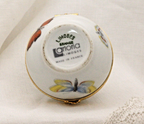 Limoges, France Artoria Round Trinket box with butterflies, moths, flowers - LADYBIRD LAUGH