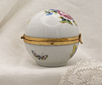 Limoges, France Artoria Round Trinket box with butterflies, moths, flowers - LADYBIRD LAUGH
