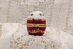 Limoges, France. Artoria. Egg shaped trinket box with roses - LADYBIRD LAUGH
