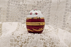 Limoges, France. Artoria. Egg shaped trinket box with roses - LADYBIRD LAUGH