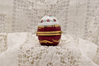 Limoges, France. Artoria. Egg shaped trinket box with roses - LADYBIRD LAUGH