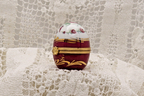 Limoges, France. Artoria. Egg shaped trinket box with roses - LADYBIRD LAUGH
