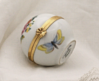 Limoges, France Artoria Round Trinket box with butterflies, moths, flowers - LADYBIRD LAUGH