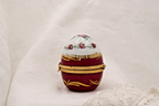 Limoges, France. Artoria. Egg shaped trinket box with roses - LADYBIRD LAUGH