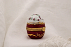 Limoges, France. Artoria. Egg shaped trinket box with roses - LADYBIRD LAUGH
