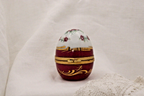 Limoges, France. Artoria. Egg shaped trinket box with roses - LADYBIRD LAUGH