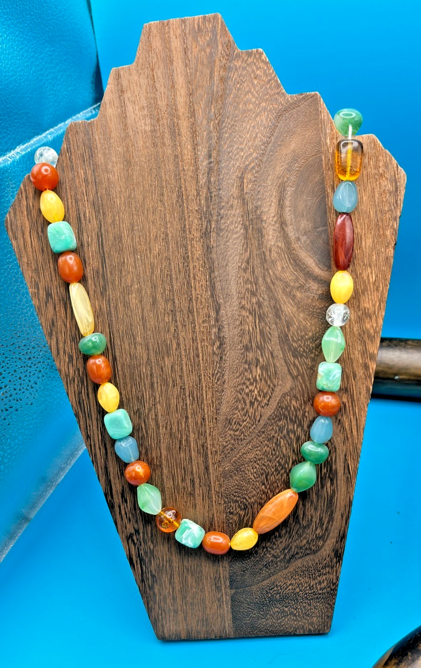 Fun colorful ethnic style necklace - Multicolored Santa Fe colors - LADYBIRD LAUGH