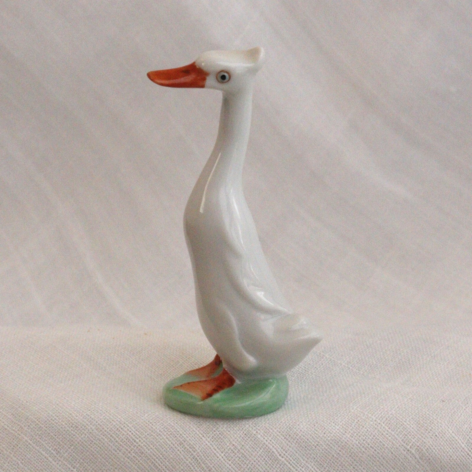 Cheeky white Runner Duck - Herend Hungary Hand Painted - LADYBIRD LAUGH