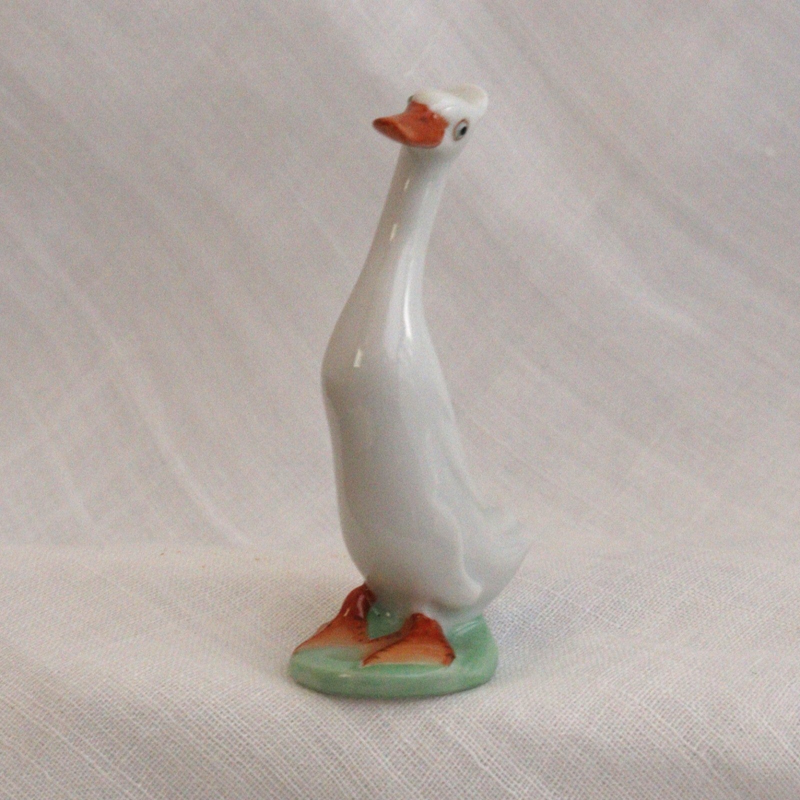 Cheeky white Runner Duck - Herend Hungary Hand Painted - LADYBIRD LAUGH
