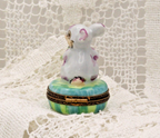 Rare Adorable Colorful Rabbit with Watering Can - Limoges, France. Peint Main. - LADYBIRD LAUGH