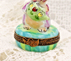 Rare Adorable Colorful Rabbit with Watering Can - Limoges, France. Peint Main. - LADYBIRD LAUGH