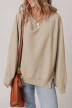 Ashley Sleeve Side Slit Sweatshirt
