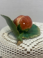 HEREND Strawberry on Leaf Place Card Holder 8981 - Garnishments Collection- RARE - LADYBIRD LAUGH